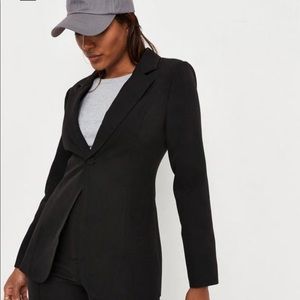 Misguided black tailored skinny blazer petite